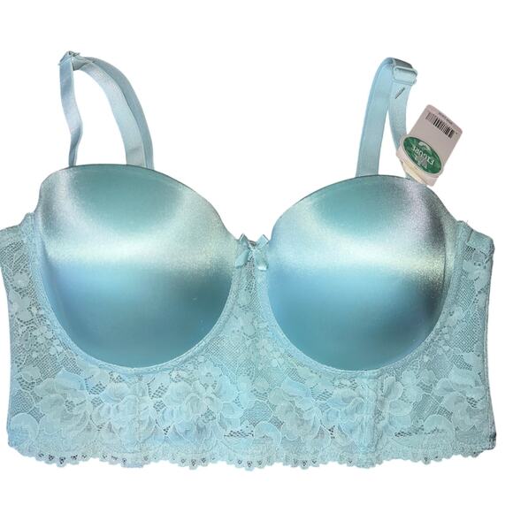 NWT Sexy Honeydew Intimates Full Figure Light Blue Lace Bra Size 36D - Picture 2 of 7